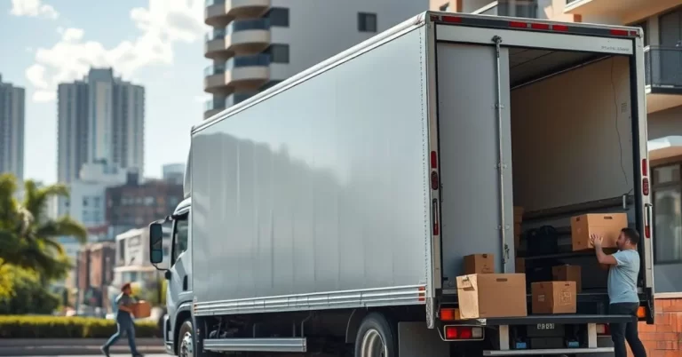 Removalist team loading the box
